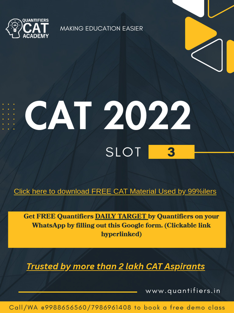 CAT 2022 Slot 3 VARC Practice Questions | PDF | Immigration | City