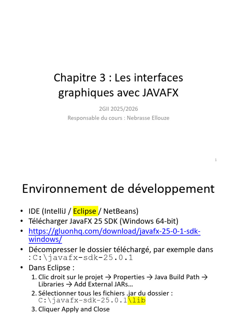 Introduction à JavaFX : Interfaces Graphiques | PDF | Java (Langage de ...