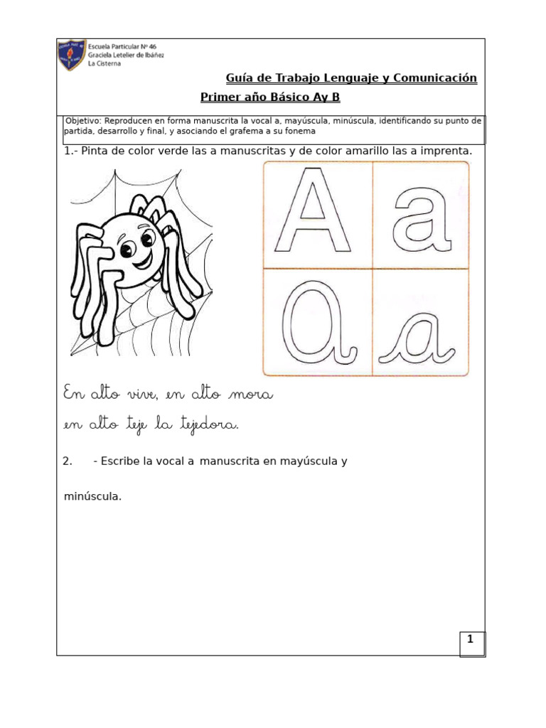 Actividades para Aprender la Vocal A | PDF