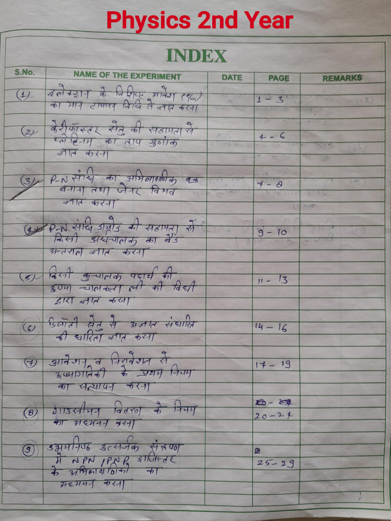 Physics Practical 2nd Year-1 | PDF