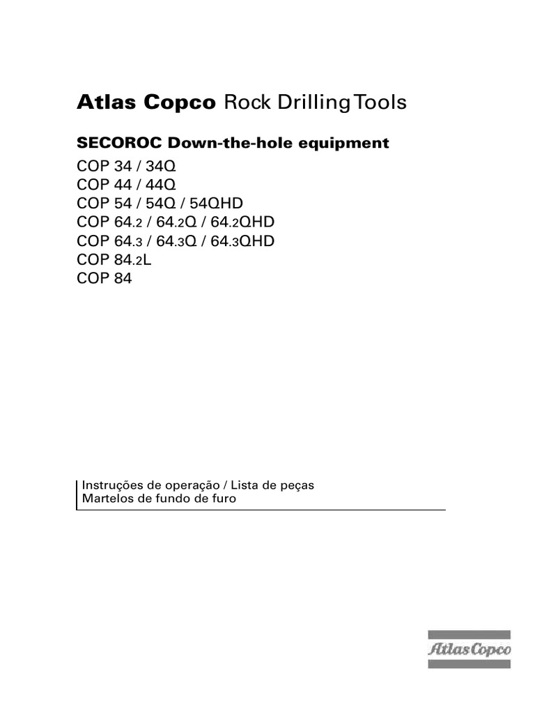 Ferramentas de Perfuração DTH Atlas Copco | PDF | Martelo | Pistão