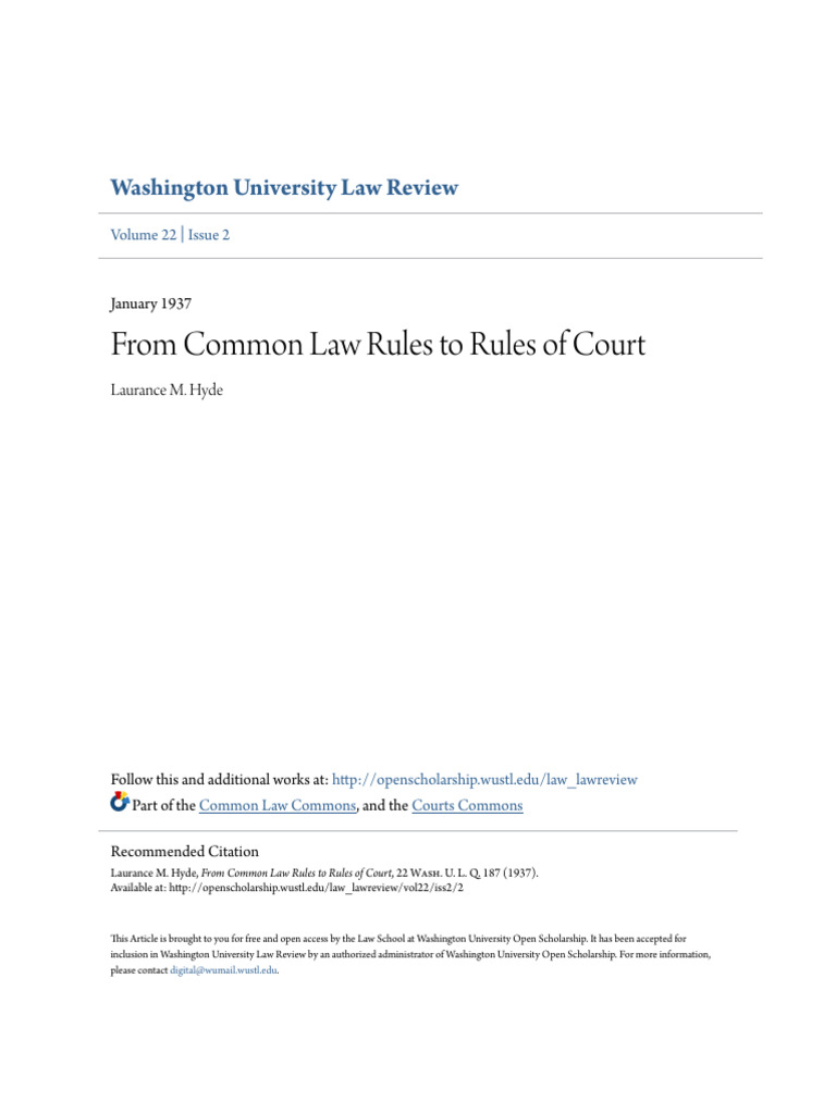 Common Law to Court Rules Transition | PDF | Discovery (Law) | Appeal