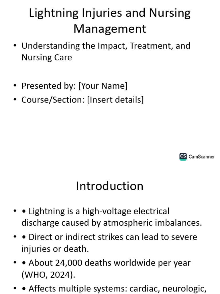 Lightning Injuries Nursing Management-1 | PDF | Cardiopulmonary ...