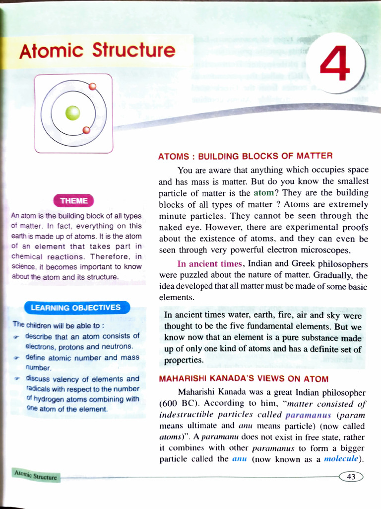 Chapter 4 - Atomic Structure - Reference Material | PDF | Atoms ...