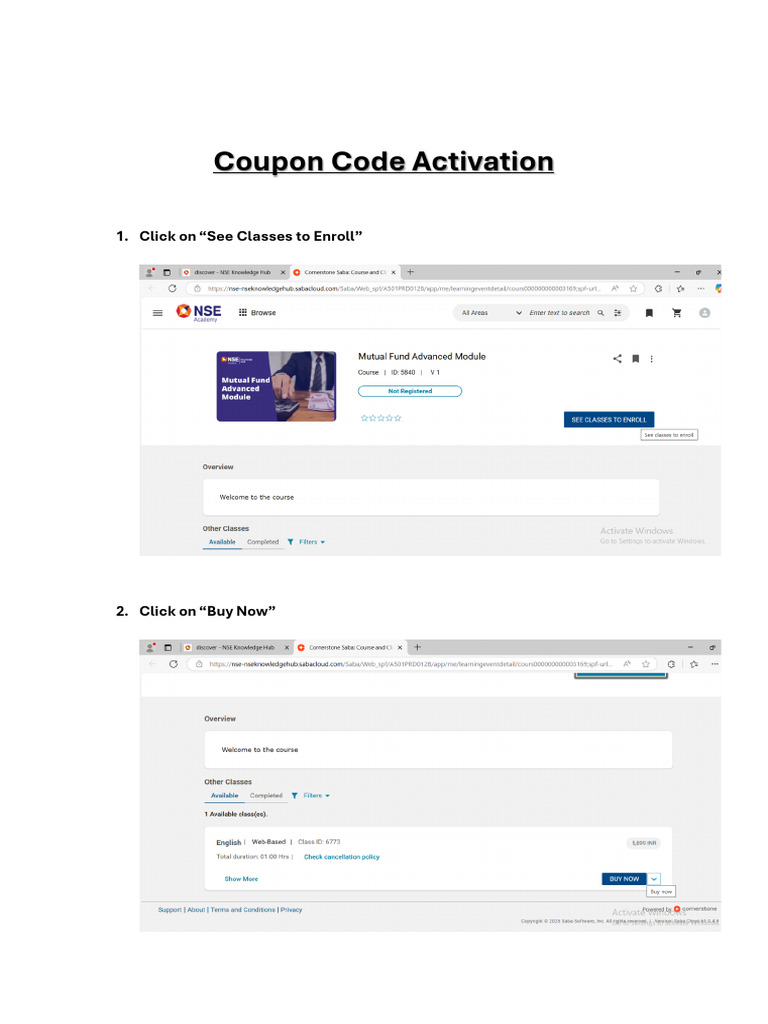 Activate Your Course Coupon Code | PDF