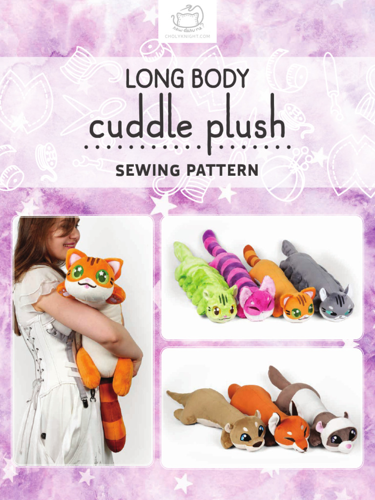 Long Body Cuddle Plush Pattern | PDF | Sewing | Seam (Sewing)