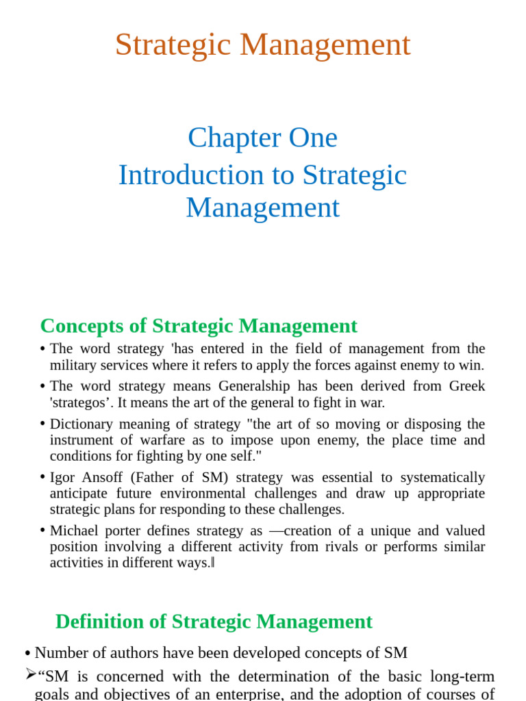 Introduction to Strategic Management Concepts | PDF | Strategic ...