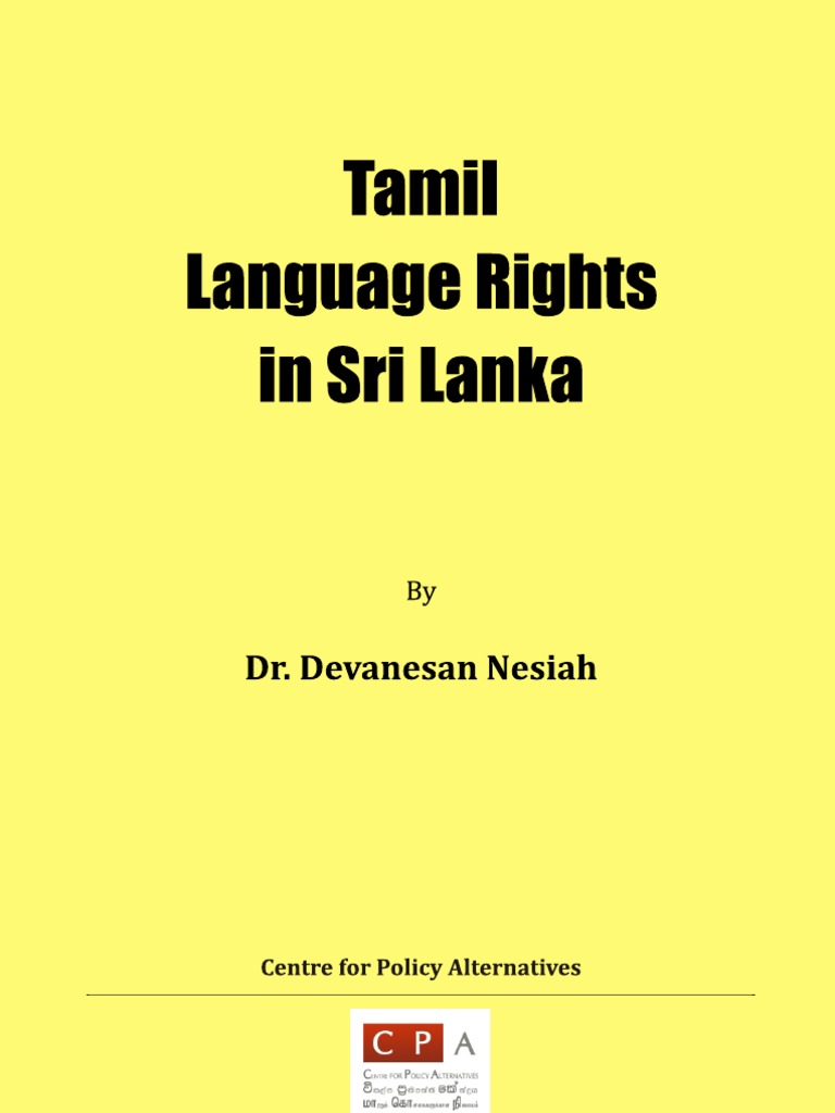 Tamil Language Rights in Sri Lanka | PDF | Sri Lanka | Multilingualism