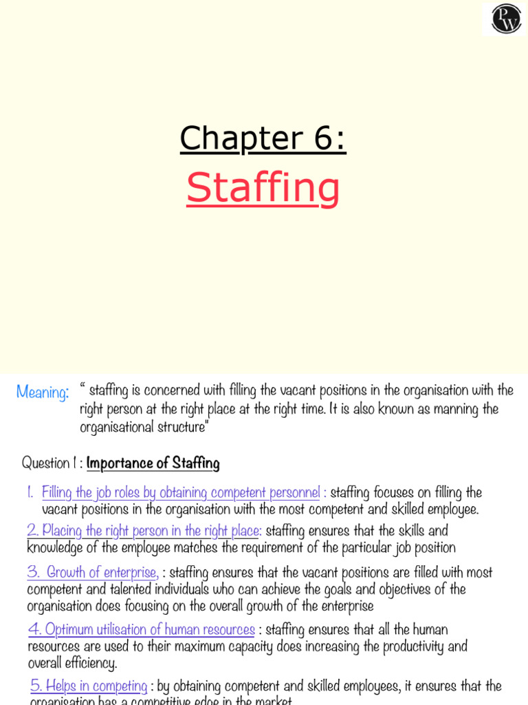 Staffing Process and Importance in HRM | PDF | Recruitment | Employment