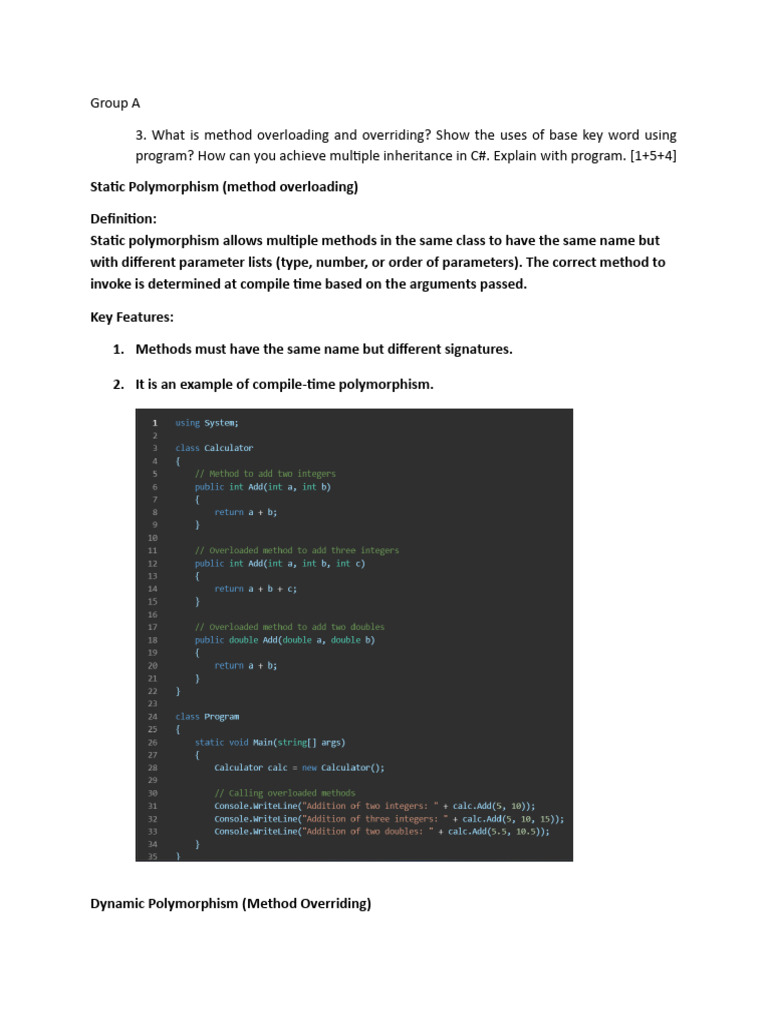 C# Polymorphism and ASP.NET Web Forms Guide | PDF | Method (Computer ...