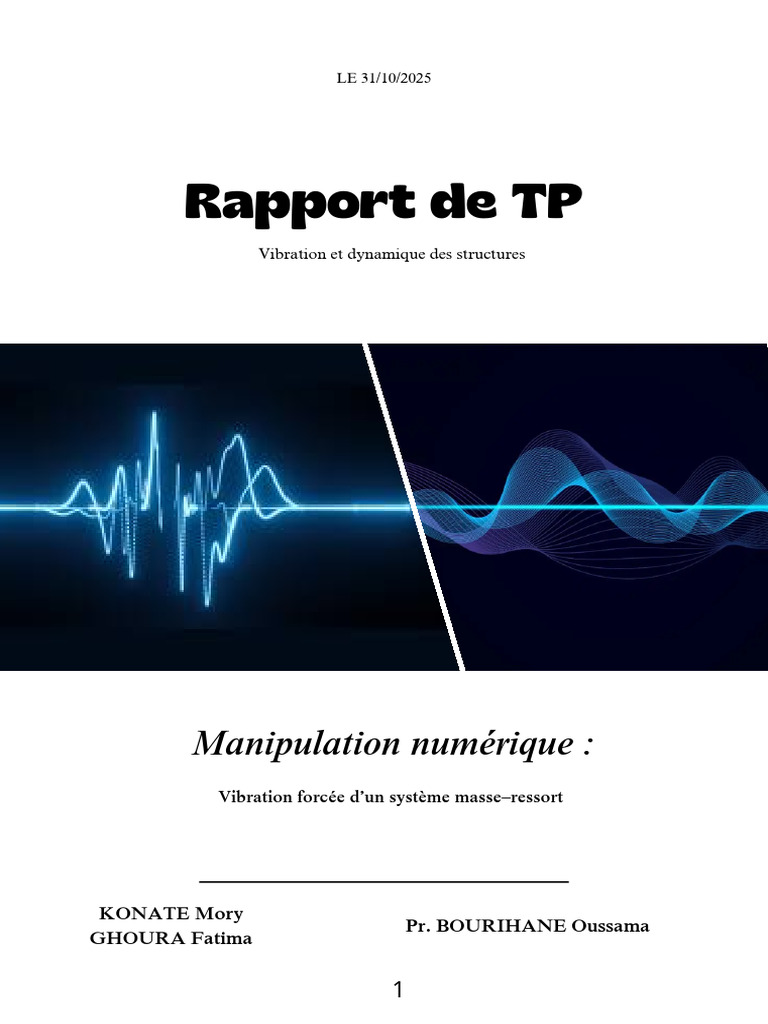 Simulation des vibrations d'un système masse-ressort | PDF | Résonance ...