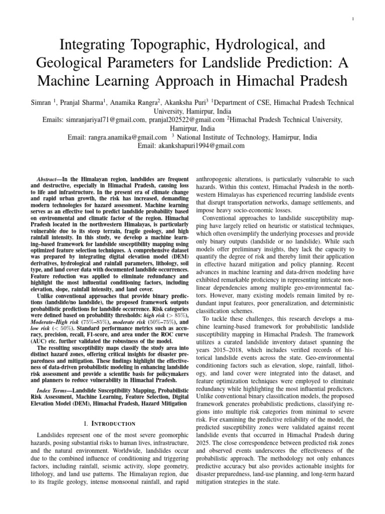 Landlside | PDF | Landslide | Machine Learning
