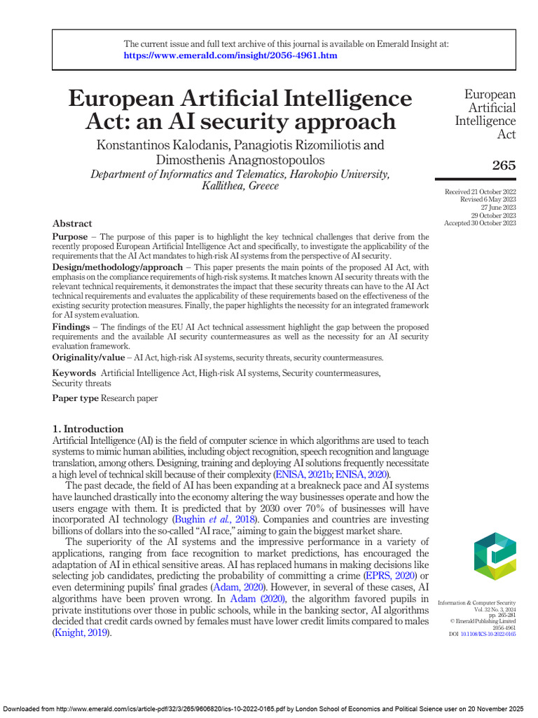 AI Security Challenges in EU Act | PDF | Artificial Intelligence ...