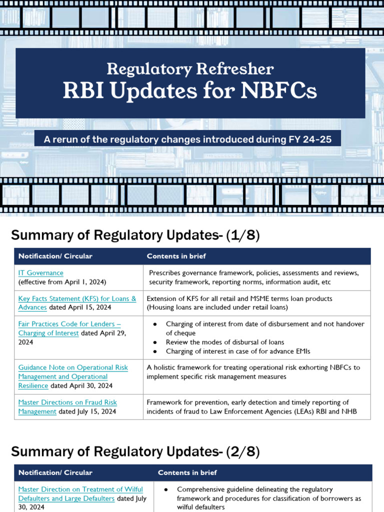 RBI Regulatory Updates for NBFCs 2024 | PDF | Loans | Operational Risk