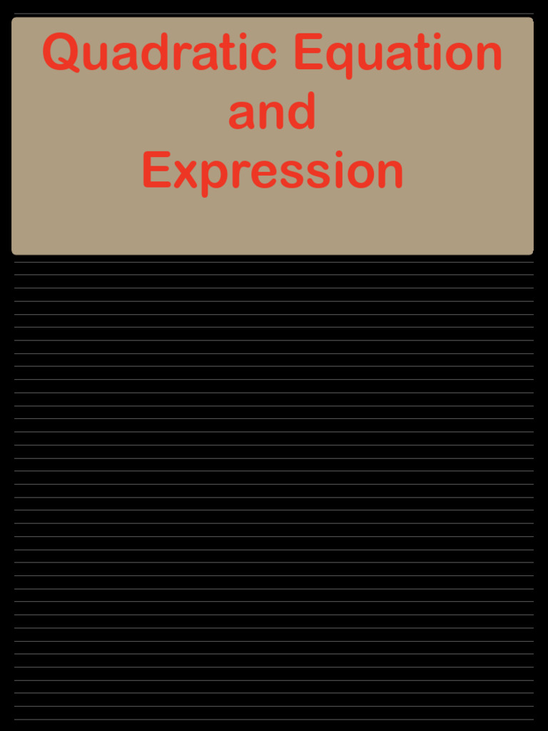 Quadratic Equations: Roots and Graphs | PDF | Quadratic Equation ...