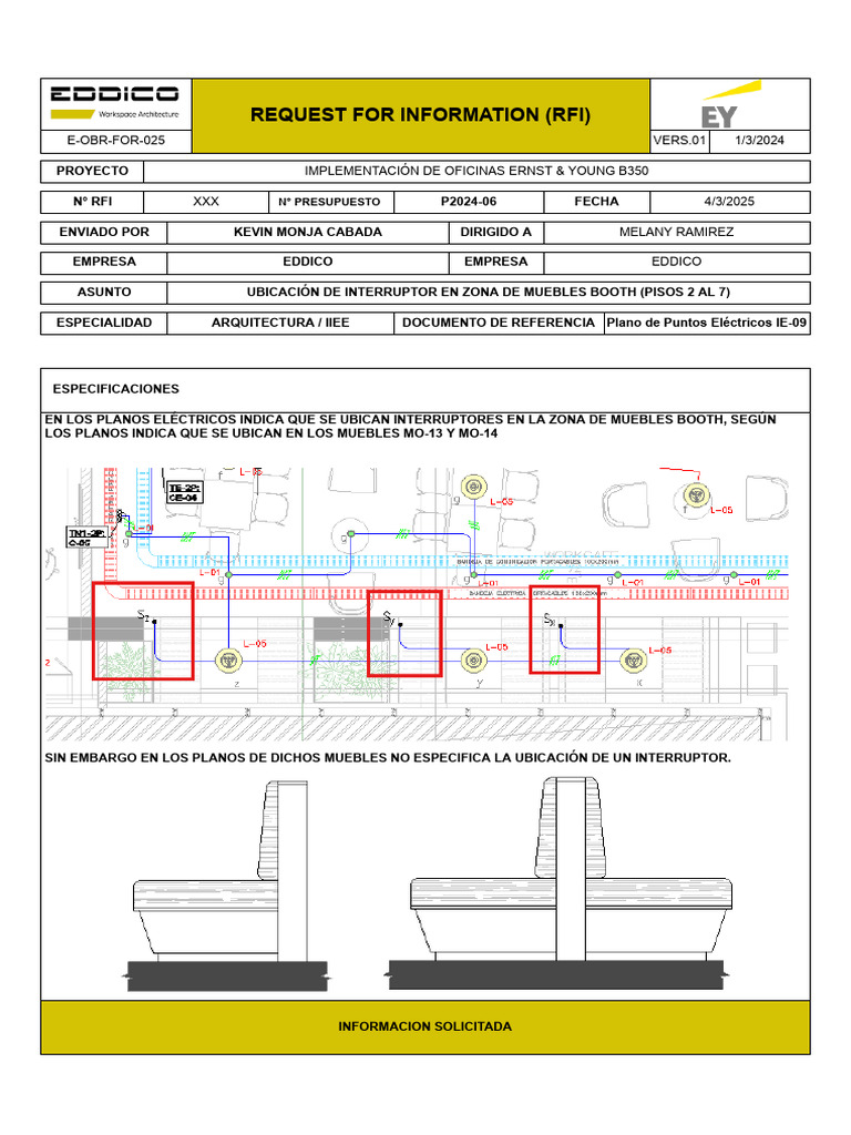 E-OBR-FOR-025 IMPLEMENTACIÓN EY - RFI N°ESP.10 Rpta Diseño | PDF