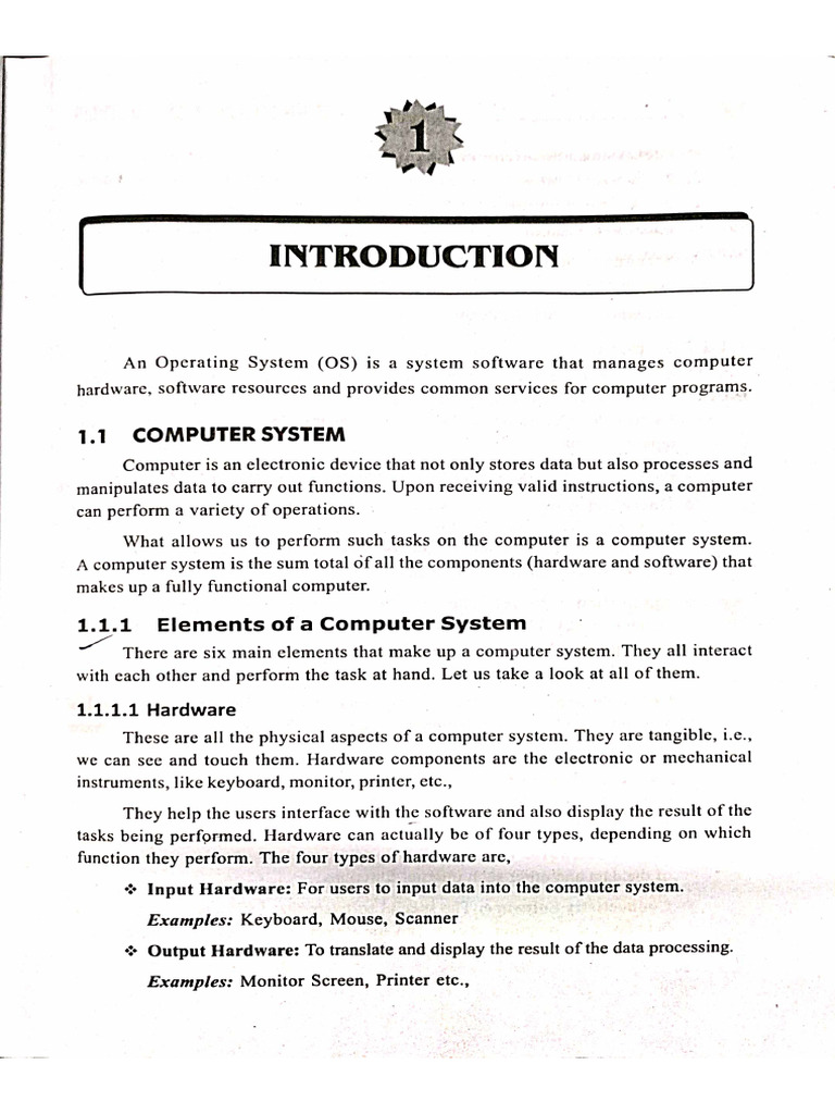 Os Unit 1 | PDF