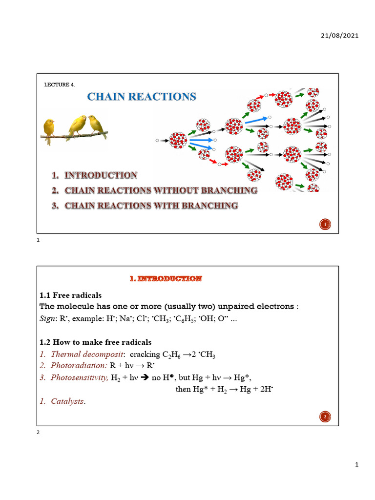 4 Reaction Chain | PDF | Radical (Chemistry) | Applied And ...