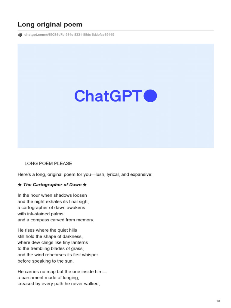 Long Original Poem | PDF