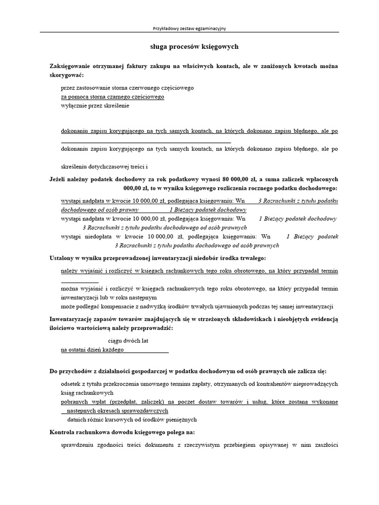 Przykladowy Zestaw Egzaminacyjny Materialy Szkoleniowe OW SKWP Wersja Z ...