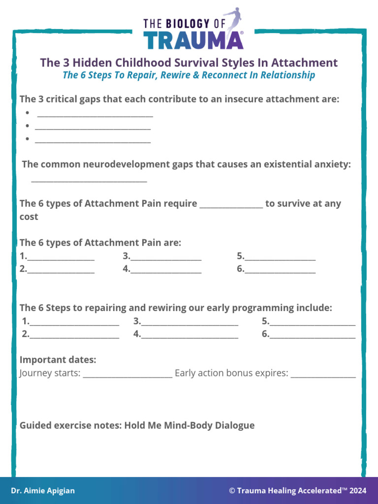 Attachment Masterclass 2024 Worksheet | PDF