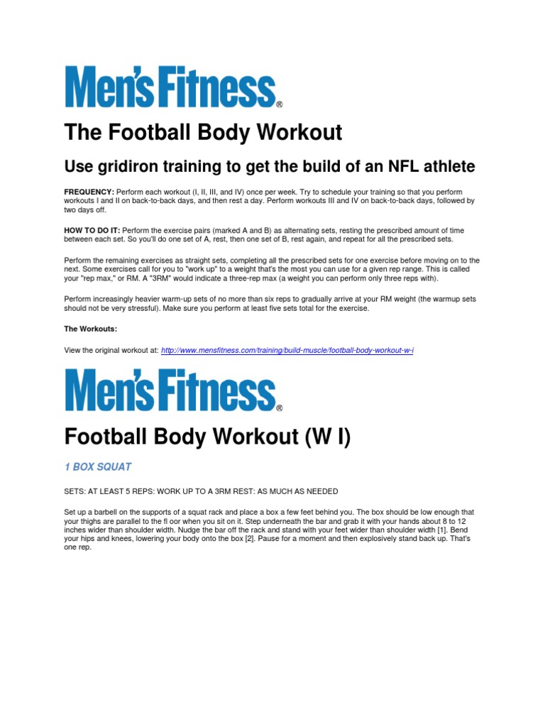The Football Body Workout Recreation Human Anatomy