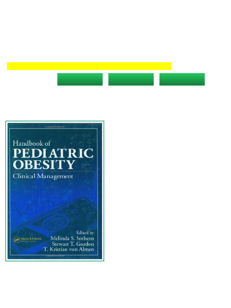 Handbook of Pediatric Obesity Clinical Management 1st Edition Melinda S ...