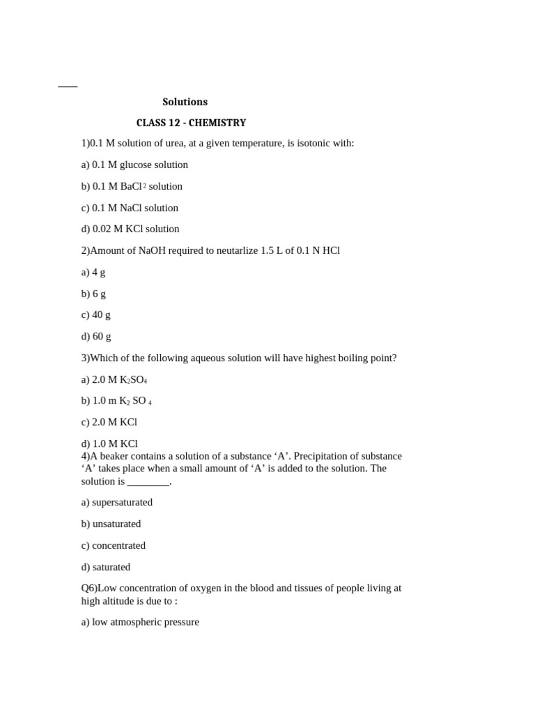 Solution Worksheet 1 | PDF | Scientific Phenomena | Chemical Substances