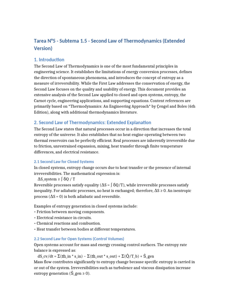 Second Law of Thermodynamics Explained | PDF | Entropy | Second Law Of ...