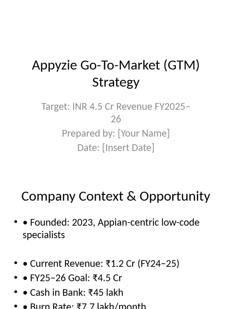 Appyzie GTM Strategy | PDF