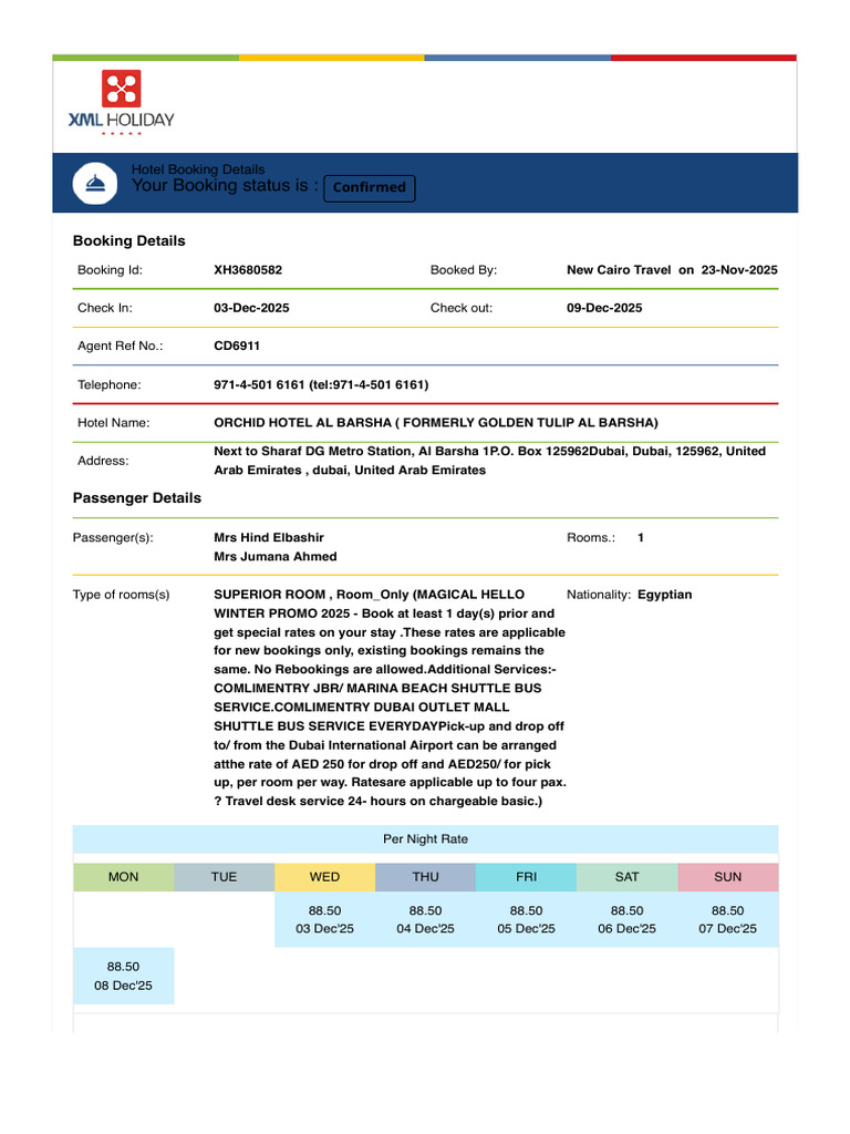Your Booking Status Is | PDF | Dubai
