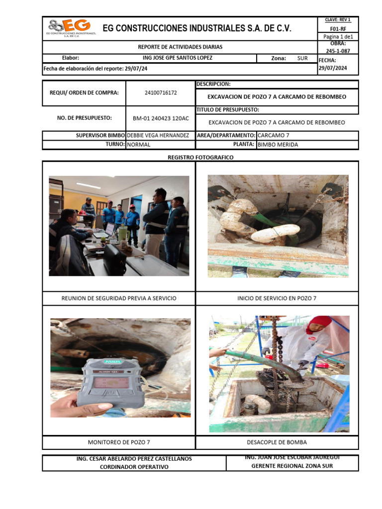 Reporte Fotografico 290724 Obra 245-1-087 | PDF