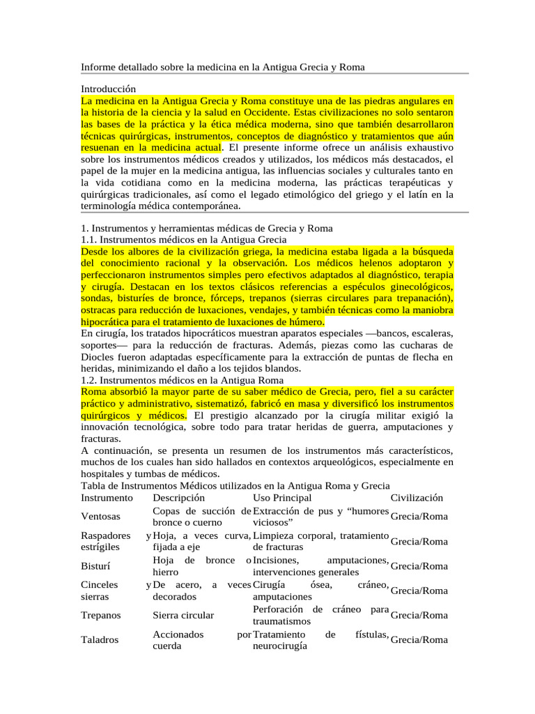 Medicina en la Antigua Grecia y Roma | PDF | Partería | Medicina