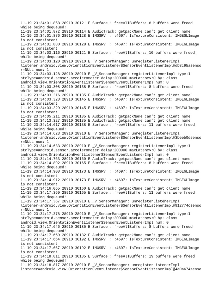 Android Error Log Analysis Summary | PDF