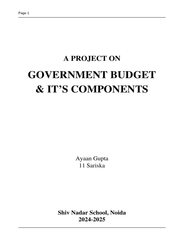Government Budget Components 2024-25 | PDF | Government Budget Balance ...