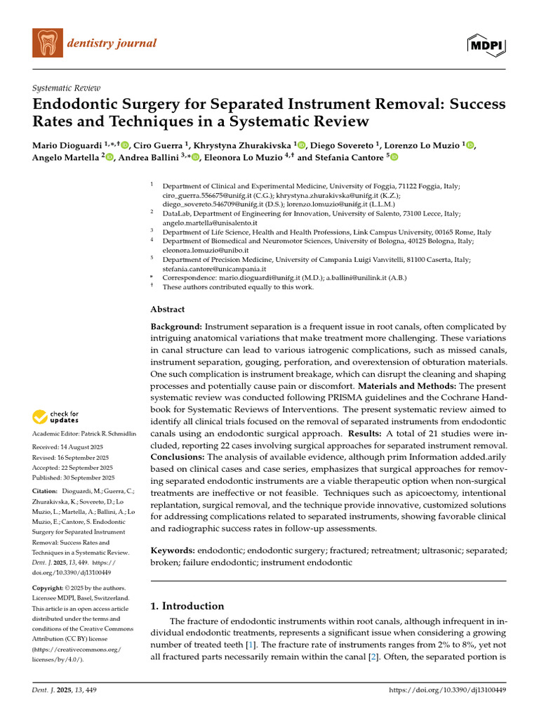 Dentistry 13 00449 | PDF | Systematic Review | Dental Anatomy