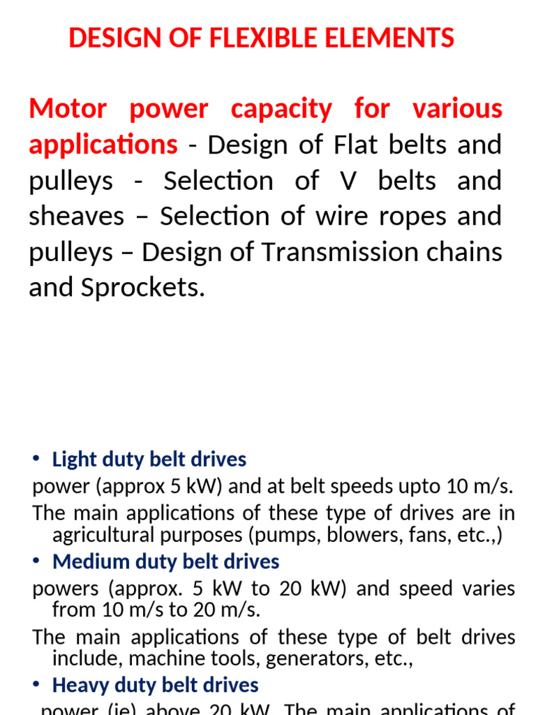 Power Transmission Design: Belts & Chains | PDF | Belt (Mechanical ...