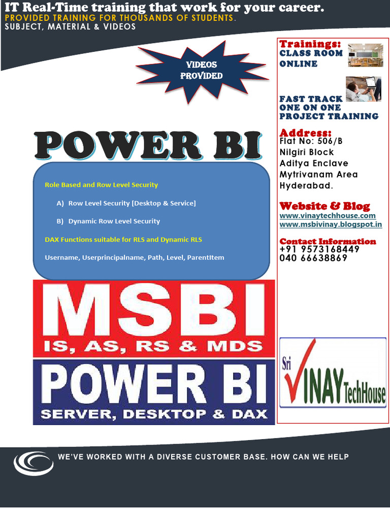 13 VINAYTECH POWERBI Row Level Dynamic Row Level Security DAX Functions ...