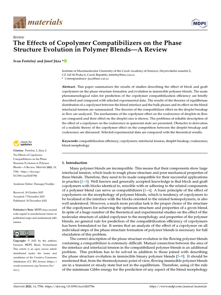 Copolymer Effects on Polymer Blend Morphology | PDF | Copolymer | Polymers