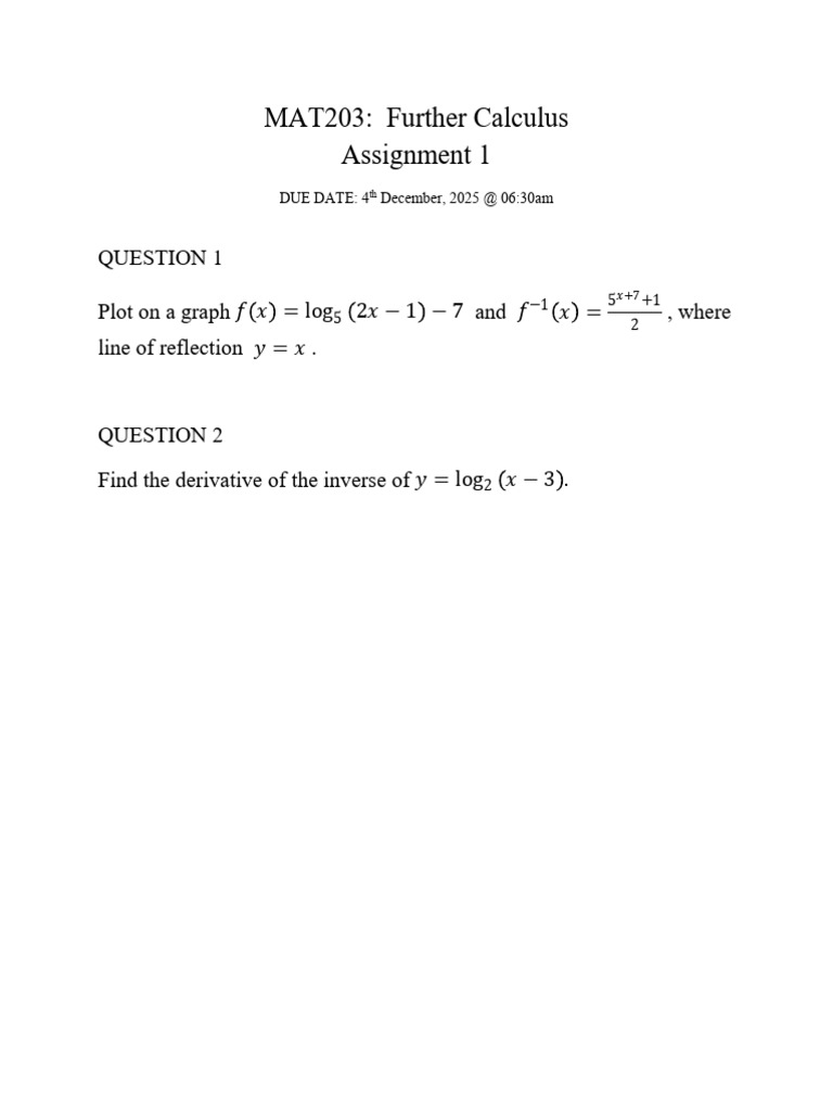MAT203 Assignment | PDF