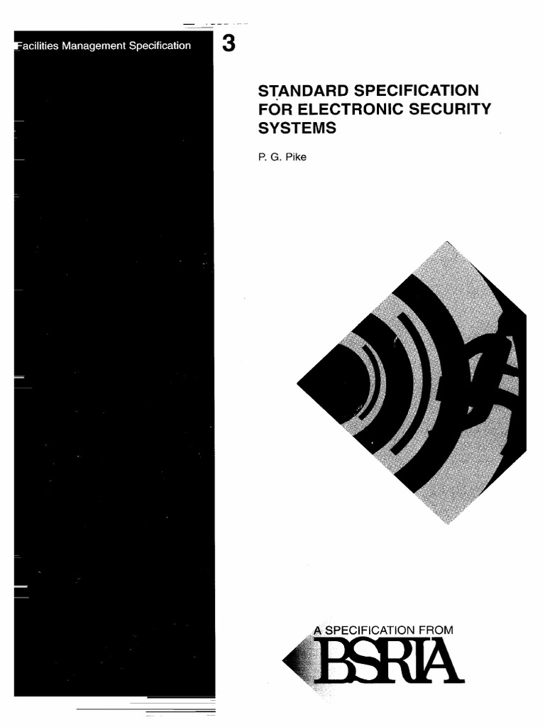 BSRIA Standard Specification For Electronic Security Systems | PDF