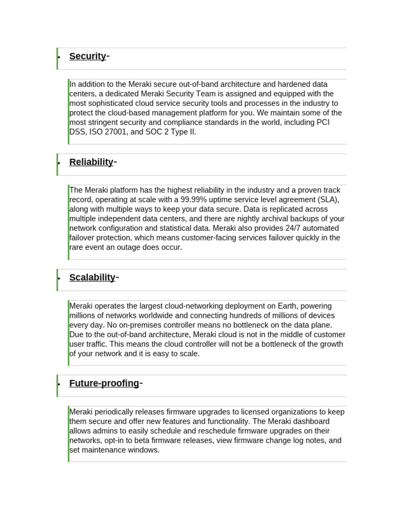 Meraki Cloud Networking: Security & Scalability | PDF | Computer ...