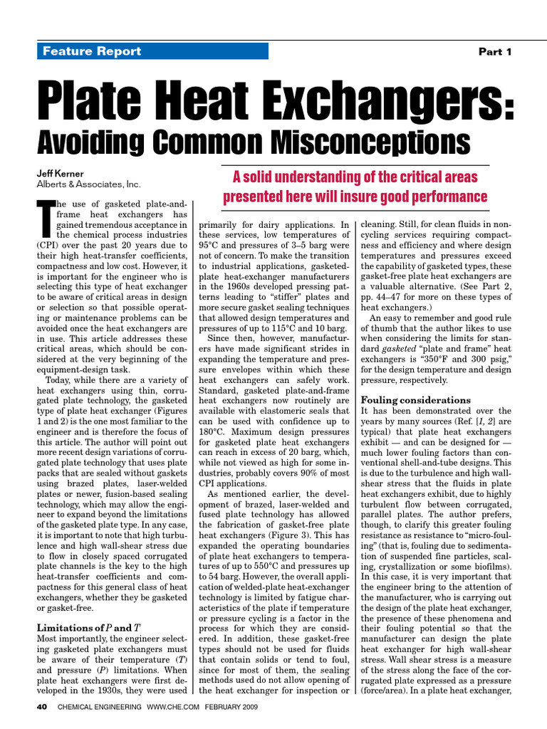 Key Considerations for Plate Heat Exchangers | PDF | Heat Exchanger ...