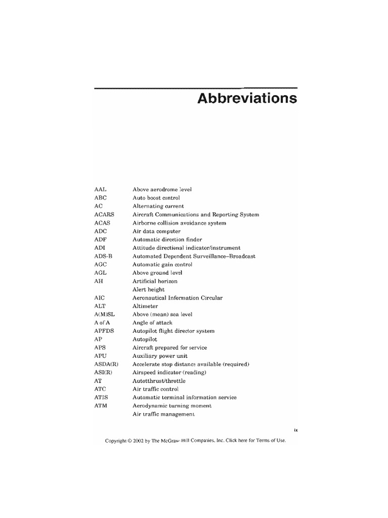 Aviation Abbreviations and Terms Guide | PDF | Instrument Flight Rules ...