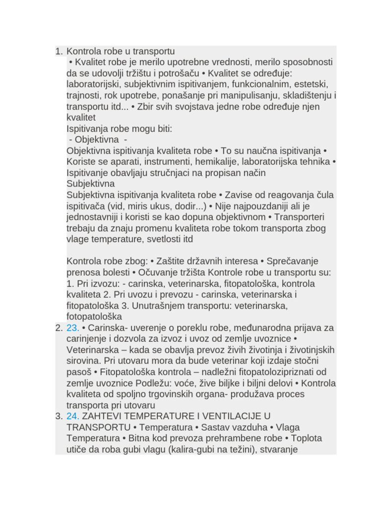 Kontrola Robe U Transportu | PDF