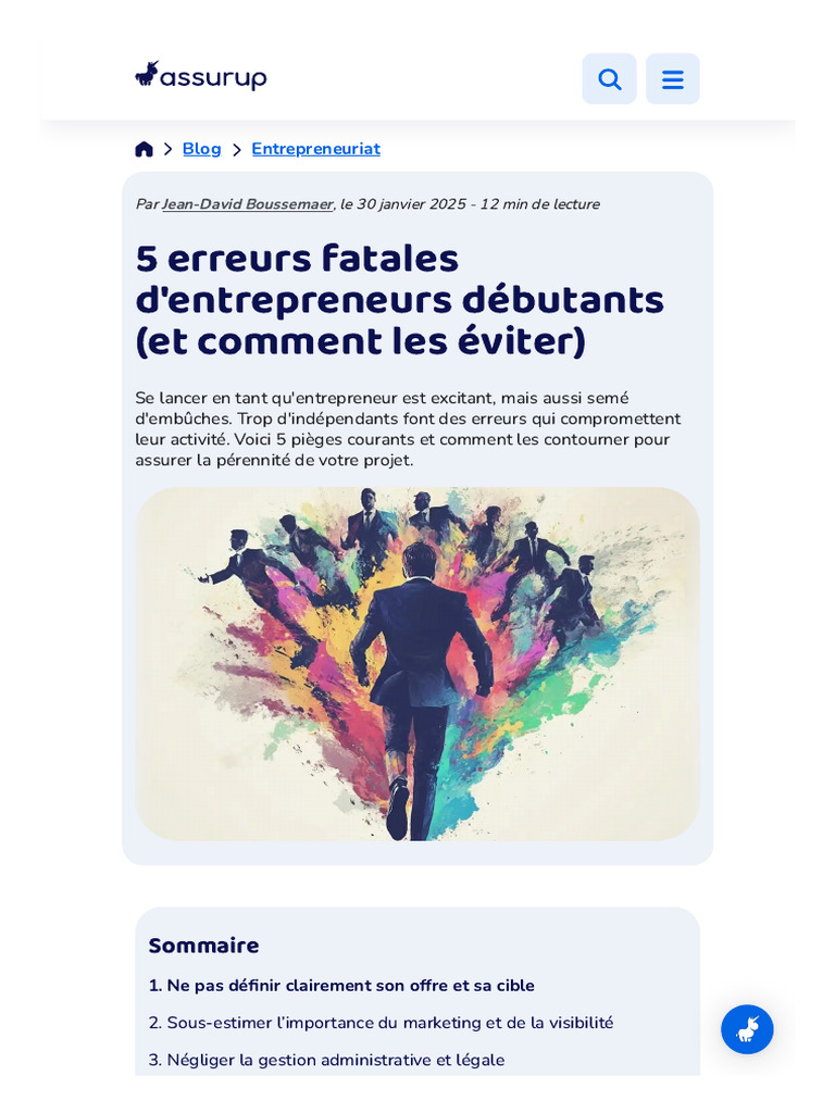 5 Erreurs Fatales D'entrepreneurs Débutants (Et Comment Les Éviter ...