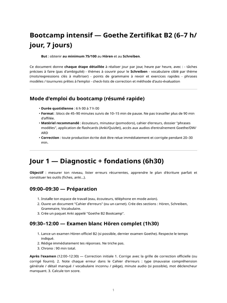Bootcamp Goethe B2 : Préparation Intensive | PDF | Mécanique du langage ...
