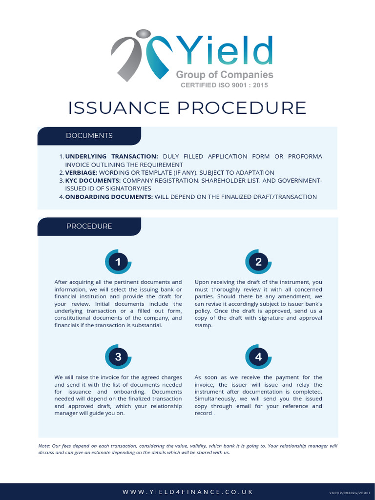 Issuance Procedure for Financial Documents | PDF