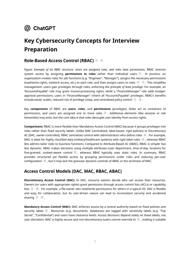 Key Cybersecurity Concepts For Interview Preparation | PDF | Computer ...