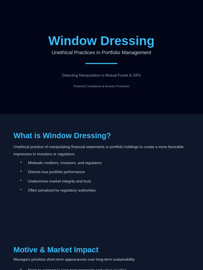 Window Dressing in Portfolio Management | PDF